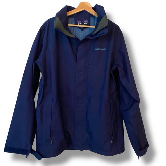 Patagonia Snowshot H2NO Recco Vented Waterproof Shell Blue Ski Jacket Men's M - Picture 1 of 8